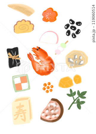 お節料理のイラスト お節料理のイラスト 119060514