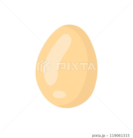 illustration of a beige colored egg with soft highlights on white background 119061315