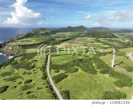 日本の最西端与那国島をドローンで空撮 日本の最西端与那国島をドローンで空撮 119061330