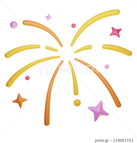 Exploding fireworks effect 3D graphic 119061552