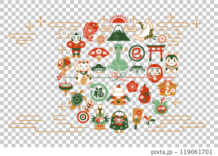 2025 Year of the Snake and auspicious New Year's card template 2025 Year of the Snake and auspicious New Year's card template 119061701