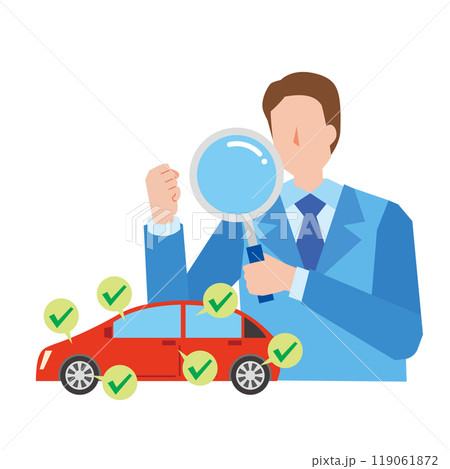 自動車を査定する男性 119061872