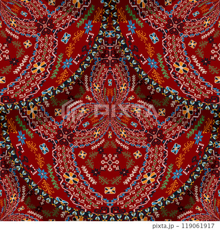 Seamless Latvian embroidery circular pattern 12 119061917