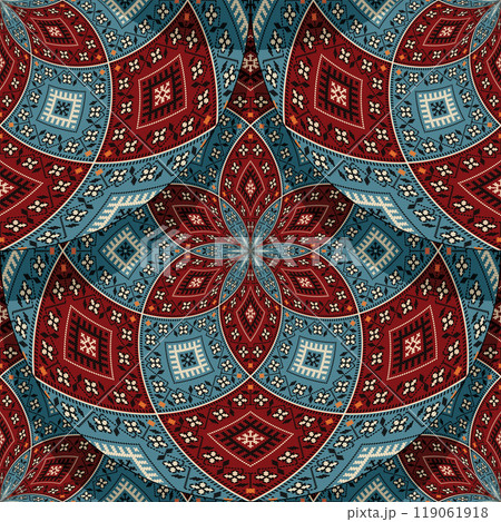 Seamless Latvian embroidery circular pattern 13 119061918