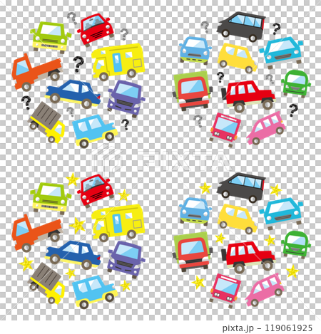 汽車中型圓形畫廊（彩色中版）Hatena 和 Star 119061925