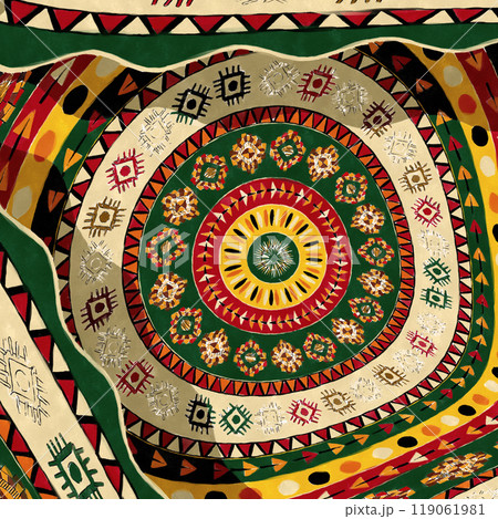 Ethnic art tribal style background 20 119061981