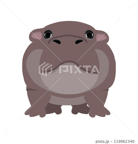 Cute cartoon animal little hippopotamus 119062340