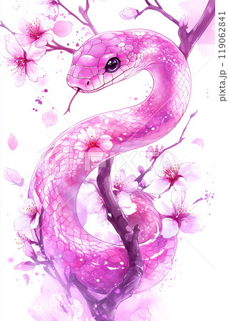 年賀状素材 巳年 へび 年賀状素材 巳年 へび 119062841