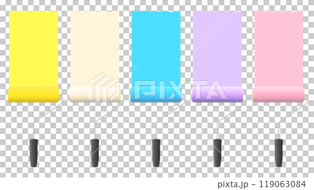 ペイントローラーでペンキを塗るイラストセット 119063084