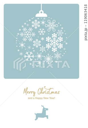 雪の結晶のクリスマスボールとクリスマスカード 119063418