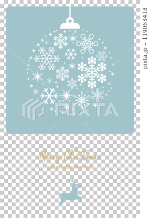 雪の結晶のクリスマスボールとクリスマスカード 119063418