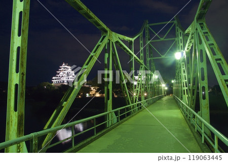 岡山城　月見橋の黄昏　夜景 119063445