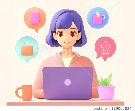 働く女性のイメージ素材 119063824