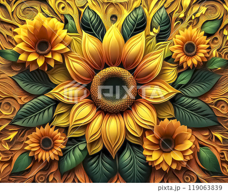 向日葵の背景イメージ素材 119063839