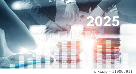 Financial background, economic growth 2025. Abstract background. Mixed Media Financial background, economic growth 2025. Abstract background. Mixed Media 119063911