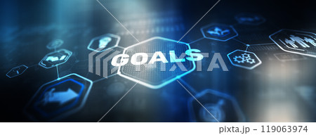 Concept of achieving a goal. Business target finance concept Concept of achieving a goal. Business target finance concept 119063974