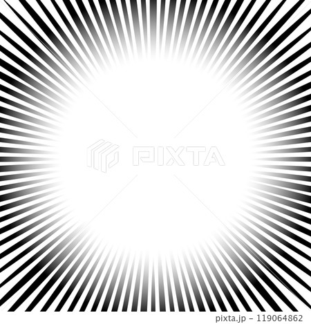 黒色のシンプルな集中線のイラスト 黒色のシンプルな集中線のイラスト 119064862