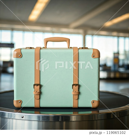 Retro Suitcase in an Airport Setting Travel and Adventure in Transit 119065102
