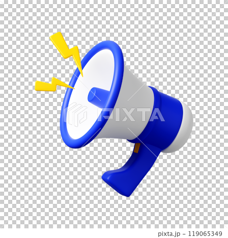 3DCG | An image of announcing a message loudly using a speaker 119065349
