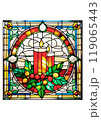 ステンドグラス風のクリスマスキャンドルのイラスト 119065443