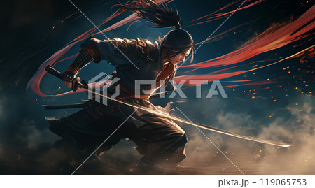戦闘中の侍 119065753