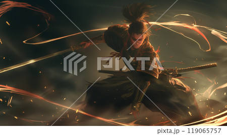 戦闘中の侍 119065757