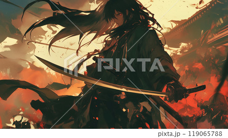 戦闘中の侍のイラスト素材 [119065788] - PIXTA