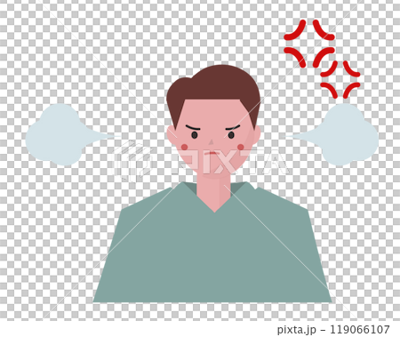 イライラして怒る男性。ベクターイラスト	 119066107