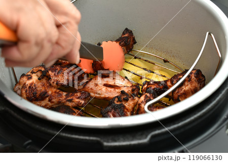 Cooking meat in a multicooker. 119066130