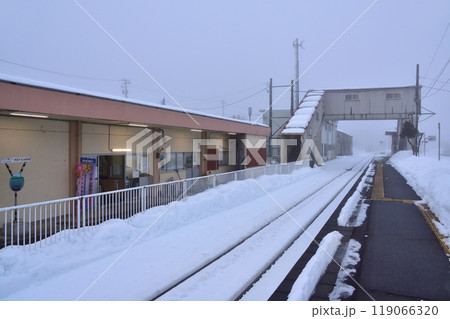 JR東日本磐越西線の野沢駅から津川駅までの早朝風景(2022年12月) JR東日本磐越西線の野沢駅から津川駅までの早朝風景(2022年12月) 119066320