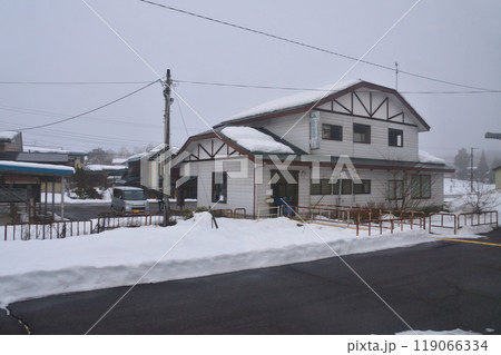 JR東日本磐越西線の野沢駅から津川駅までの早朝風景(2022年12月) 119066334