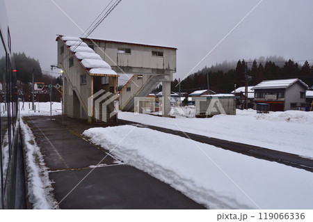 JR東日本磐越西線の野沢駅から津川駅までの早朝風景(2022年12月) JR東日本磐越西線の野沢駅から津川駅までの早朝風景(2022年12月) 119066336