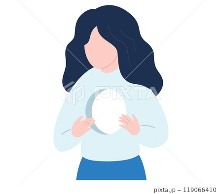 心に穴が空いている、喪失感を抱える女性のイラスト 119066410