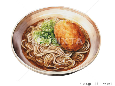 コロッケそば　AI生成画像 119066461