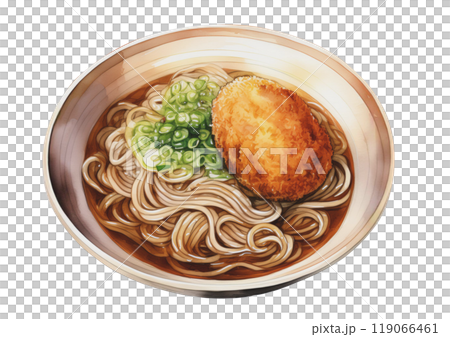 コロッケそば　AI生成画像 119066461