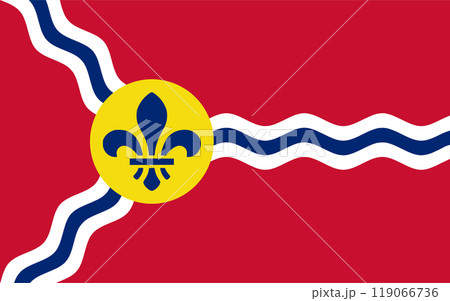 Flag of the city of Saint Louis, Missouri, USA, original colors and proportions. Illustration 119066736