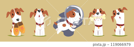 Funny Jack Russell Terrier Puppy with Cute Snout Vector Set Funny Jack Russell Terrier Puppy with Cute Snout Vector Set 119066979