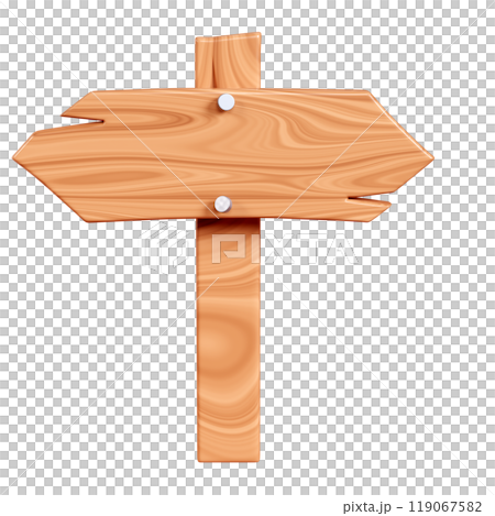 Wooden arrow plaque with cracks and nails on pole for text box. Cartoon 3d render illustration of signboard with brown wood texture. Vintage rustic timber plank, nameplate or board frame with fracture Wooden arrow plaque with cracks and nails on pole for text box. Cartoon 3d render illustration of signboard with brown wood texture. Vintage rustic timber plank, nameplate or board frame with fracture 119067582