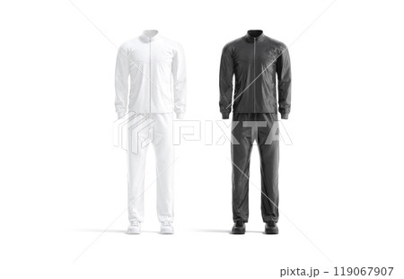 Blank black and white sport team unifrom mockup, front view Blank black and white sport team unifrom mockup, front view 119067907