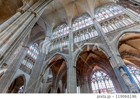 Cathedral Saint Ouen of Rouen, France, interiors 119068196