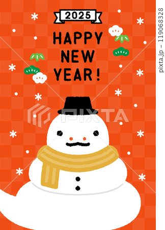 2025年 巳年年賀状テンプレート 2025年 巳年年賀状テンプレート 119068328