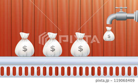 Faucet Flowing Money Faucet Flowing Money 119068409
