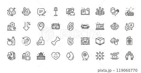 Vitamin e, Oil drop and Hypoallergenic tested line icons pack. AI, Question and Answer, Map pin icons. Recovery tool, Blood, Meditation eye web icon. Loan percent, Manual, Budget pictogram. Vector 119068770