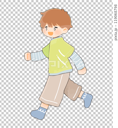 小男孩在室內跑步 小男孩在室內跑步 119068798