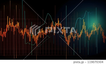 Business future technology market economic investment and money concept background or backdrop. Common forex and commodity exchange with colorful graphics interface. 119070304