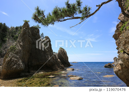 鳥取県岩美町 千貫松島周辺の風景 鳥取県岩美町 千貫松島周辺の風景 119070476