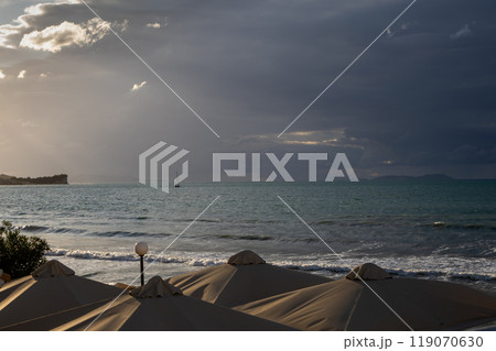Dramatic atmosphere at Ionian sea, Acharavi, Corfu Dramatic atmosphere at Ionian sea, Acharavi, Corfu 119070630
