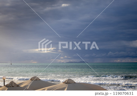 Dramatic atmosphere at Ionian sea, Acharavi, Corfu Dramatic atmosphere at Ionian sea, Acharavi, Corfu 119070631