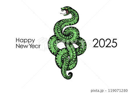 Snake Symbol Chinese New Year 2025 Concept. Traditional sign of year traditional ink drawing sketch. Poster greeting cards template vector illustration Snake Symbol Chinese New Year 2025 Concept. Traditional sign of year traditional ink drawing sketch. Poster greeting cards template vector illustration 119071280
