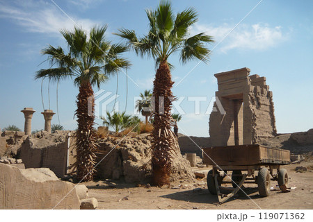 Temple complex in Egypt, stone ruins, desert landscape Temple complex in Egypt, stone ruins, desert landscape 119071362